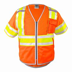 Kishigo 1574 Premium Brilliant Series Ultimate Reflective Vest, Class 3, Orange, Size 5X-Large