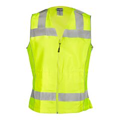 Kishigo 1521 Premium Brilliant Series Ladies Fitted Vest, Class 2, Specialty, Lime, Size Medium