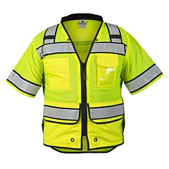 Kishigo S5014 High Performance Surveyors Vest, Class 3, Lime, Size 3X-Large