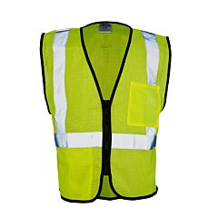 Kishigo 1537 2 Pocket Zipper Mesh Vest, Economy, Class 2, Lime, Size X-Large