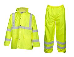 Kishigo Rw110 Rainwear Set, Economy Jacket/Pant, Lime, Size Large/X-Large
