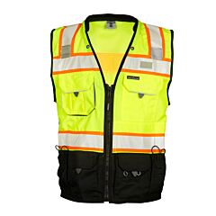Kishigo S5002 Premium Black Series Surveyors Vest, Class 2, Lime, Size Medium