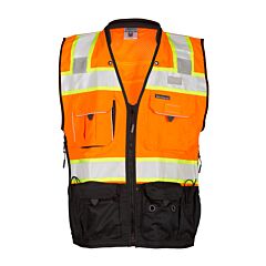 Kishigo S5003 Premium Black Series Surveyors Vest, Class 2, Orange, Size X-Large