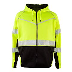 Kishigo Js150 Premium Black Series Hoodie Sweatshirt W/ Zipper, Lime, Size Medium
