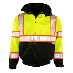 Kishigo Js119 Premium Brilliant Series Bomber Jacket, Class 3, Lime, Size 2X-Large
