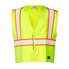 Kishigo F306 Fr Pro Series Vest, Class 2, Flame Resistant, Lime, Size Medium