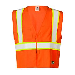 Kishigo F307 Fr Pro Series Vest, Class 2, Flame Resistant, Orange, Size X-Large