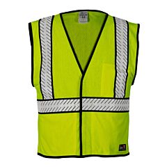 Kishigo Fm453 Fr Breathable Dark Contrasting Vest, Flame Resistant, Lime, Size Medium