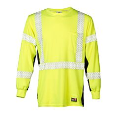 Kishigo F406T Premium Black Series Fr Long Sleeve T-Shirt, Flame Resistant, Lime, Size 3X-Large