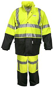 Mcr Safety 5182Sx3 Luminator, .40Mm Pu/ Poly, Lf, Jacket 2 Tone Yellow/Black, D-Ring Access, Size 3X-Large