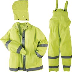 Neese 1820S Econo-Viz 3-Piece Rainsuit With Reflective Tape, Non-Ansi, Hi-Vis, Lime, Size 2X-Large