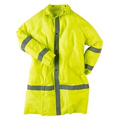 Neese 1870C Econo-Viz Coat With Snap-On Hood With Reflective Tape, Non-Ansi, Hi-Vis, Lime, Size Small