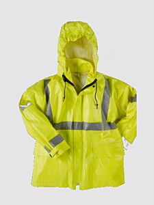 Neese 267Aj Jacket With Tuck-Away Hood, Class 3, Hi-Vis Arc, Lime, Size Medium