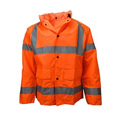 Neese 9002Aj Telcom Hi-Vis Jacket With Attached Hood, Class 3, Fr, Orange, Size X-Large