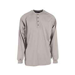 Neese Vi6Hs 6 Oz Indura Cotton Knit Fr Fabric Cat Level 2, 8.7 Cal/Cm2, Fr Henley Shirts, Gray, Size 5X-Large
