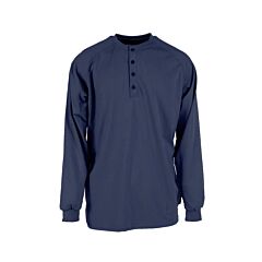 Neese Vi6Hs 6 Oz Indura Cotton Knit Fr Fabric Cat Level 2, 8.7 Cal/Cm2, Fr Henley Shirts, Navy, Size X-Large