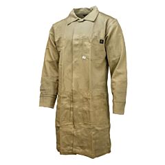 Neese Vi9Lc 9 Oz Indura Cotton Fr Fabric Cat Level 2, 11.5 Cal/Cm2, Fr Lab Coat, Khaki, Size Small