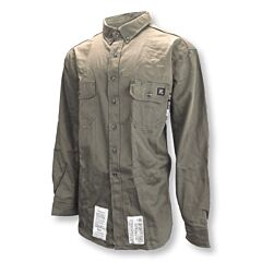 Neese Vi9Sh 9 Oz Indura Cotton Fr Fabric Cat Level 2, 11.5 Cal/Cm2, Fr Work Shirts, Khaki, Size X-Large