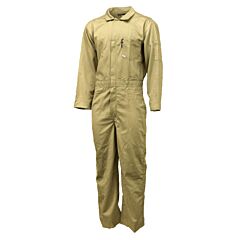 Neese Vu7Ca 7 Oz Ultra-Soft 88% Cotton/12% Nylon Cat Level 2, 8.5 Cal/Cm2, Fr Coveralls, Khaki, Size Medium