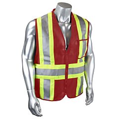 Radians Csv22-01Z Custom Type O Class 1 Safety Vest, Red, Size X-Large