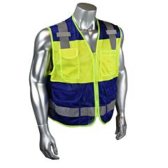 Radians Csv6-01Z Custom Type O Class 1 Safety Vest, Blue, Size 4X-Large