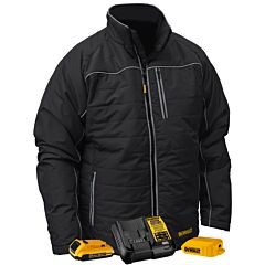 Radians Dchj075D1 Quilted Heated Work Jacket, Heated Gear, Black, Size 3X-Large