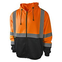 Radians Sj01B-3 Color Blocked Hooded Sweatshirt, Class 3, Orange, Size 2X-Large
