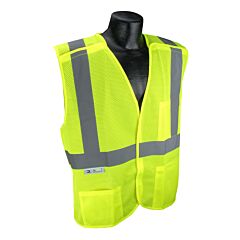 Radians Sv4X Economy Mesh X-Back Type R Class 2 Breakaway Safety Vest, Green, Size Medium