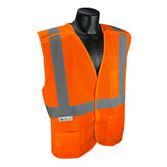 Radians Sv4X Economy Mesh X-Back Type R Class 2 Breakaway Safety Vest, Orange, Size Large