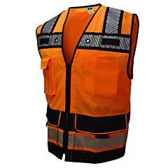 Radians Sv66B Class 2 Heavy Woven Color Blocked Two Tone Engineer Vest, Orange, Size 2X-Large