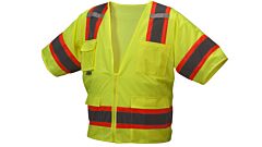 Pyramex Rvz3410Xl Rvz34 Series Safety Vest, Lime Class 3 Surveyor, Size Extra Large, 1 Each