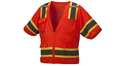 Pyramex Rvz3420X4 Rvz34 Series Safety Vest, Orange Class 3 Surveyor, Size 4Xl, 1 Each