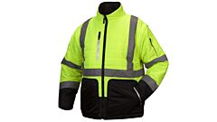 Pyramex Rjr3310X4 Rj33 Series, Hi-Vis Lime Quilted Jacket, Size 4X-Large, 1 Each