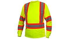 Pyramex Rclts3110M Rclts31 Series, Long Sleeve Moisture Wicking T-Shirt In Lime, Medium, 1 Each