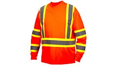 Pyramex Rclts3120L Rclts31 Series, Long Sleeve Moisture Wicking T-Shirt In Orange, Large, 1 Each