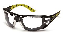 Pyramex Sbgr9610Stmfp Endeavor Plus Safety Glasses, Black/Green Foam Frame, Clear H2Max Anti-Fog Lens