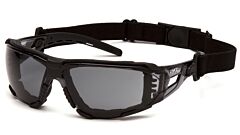 Pyramex Sb10220Stmfp Fyxate Safety Glasses, Black Frame, Gray H2Max Anti-Fog With Foam Padding Lens