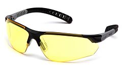 Pyramex Sbg10130D Sitecore Safety Glasses, Black And Gray Frame, Amber Lens