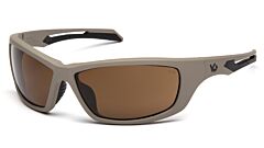 Pyramex Vgst1318T Howitzer Safety Glasses, Tan Frame/Bronze Anti-Fog Lens, 1/Each