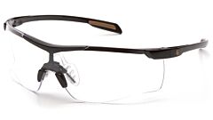 Carhartt Chb810St Easley Safety Glasses, Black/Tan Frame, Clear Anti-Fog Lens