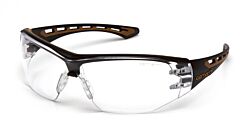 Carhartt Chb910St Cayce Safety Glasses, Black/Tan Frame, Clear Anti-Fog Lens