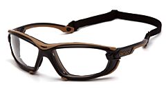 Carhartt Chb1010Dtmp Toccoa Safety Glasses, Black/Tan Frame, Clear Anti-Fog Lens