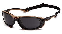 Carhartt Chb1020Dtmp Toccoa Safety Glasses, Black/Tan Frame, Gray Anti-Fog Lens