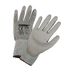 West Chester 720Dgu/Xxs Cut Resistant Gloves, Posigrip, 13G Salt/Pepper Hppe Shell, Gray Pu Coated Palm, Size 2X-Small