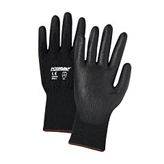 West Chester 730Tbu/M Cut Resistant Gloves, Posigrip, 13G Black Seamless Knit Hppe Shell, Black Pu Coating, A3, Size Medium