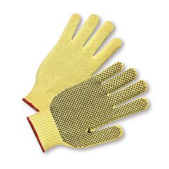 West Chester 35Kd Cut Resistant Gloves, Mens, Regular Weight, Pvc Dotted, Kevlar Knit, Size Large