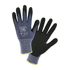West Chester 715Hnfr/Xl Cut Resistant Gloves, Blue Hppe Shell, Black Microfoam Nitrile Coated Palm, Size X-Large