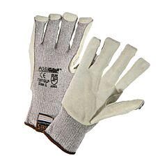 West Chester 730Tglp/L Cut Resistant Gloves, Posigrip, 13G Gray Hppe Terry Loop In Shell, Leather Palm, Kevlar Sewn, Size Large
