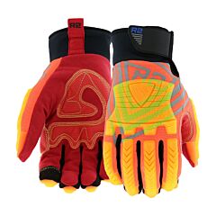 West Chester 87850/Xl Safety Rigger Cut Gloves, R2, Hi-Vis Tpr, Touchscreen, Hook And Loop, A4, Size X-Large