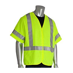Pip 305-3200-M Ar/Fr Class 3 Solid Vest, 8.9 Cal, Fr Tape, H&L Closure, Yellow, Size Medium